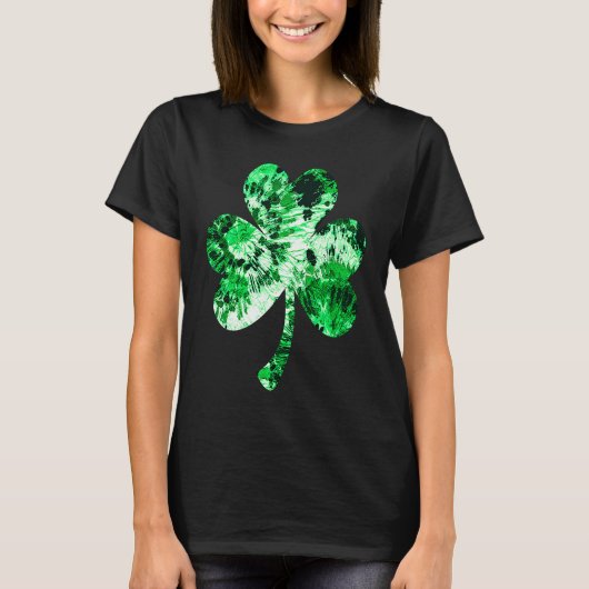 Irish Shamrock Tie Dye Happy St Patrick's Day Go L T-shirt (Voorkant)