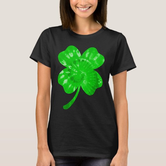 Irish Shamrock Tie Dye Happy St Patrick's Day Go L T-shirt (Voorkant)