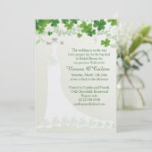 Irish Shamrock, Wedding Gown Vrijgezellenfeest Kaart (Staand voorkant)
