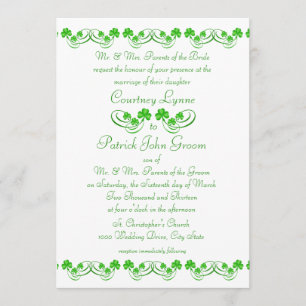 Irish Shamrock Wedding Kaart