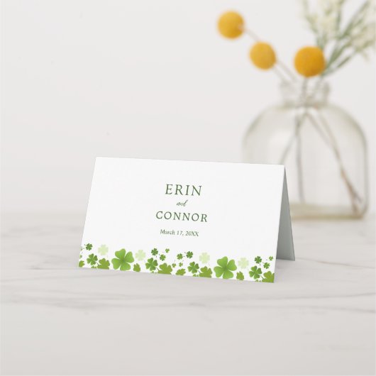 Irish Shamrock Wedding Place card Plaatskaartje (Achterkant)