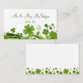Irish Shamrock Wedding Place card Plaatskaartje (Voorkant / Achterkant)