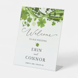Irish Shamrock Wedding Welcome Pedestal Sign Reclamebord Met Voetstuk