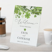 Irish Shamrock Wedding Welcome Pedestal Sign Reclamebord Met Voetstuk (Insitu)