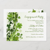 Irish Shamrock, wervelt Verlovingsfeest Kaart (Voorkant / Achterkant)
