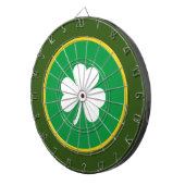 Irish Shamrock | White Green & Gold Dartbord (Voorkant Rechts)