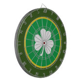 Irish Shamrock | White Green & Gold Dartbord (Voorkant Links)