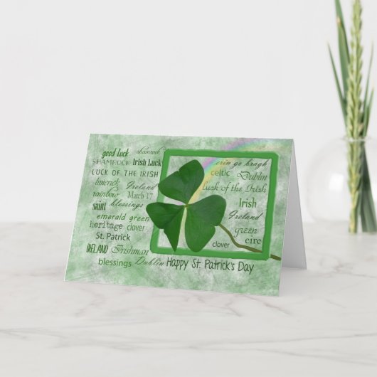 Irish Shamrock with Rainbow for St. Patrick's Day Kaart (Voorkant)