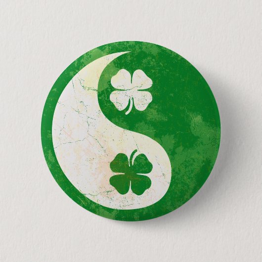 Irish Shamrock Yin Yang Button (Voorkant)
