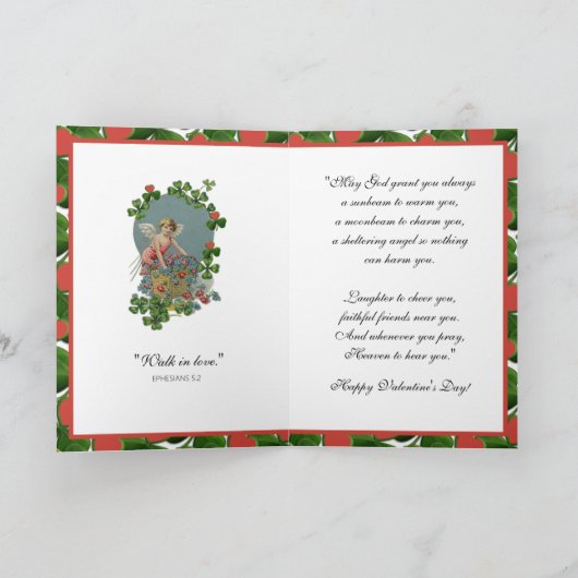 Irish Shamrocks  Angel Rozen Scripts Feestdagen Kaart (Binnen)