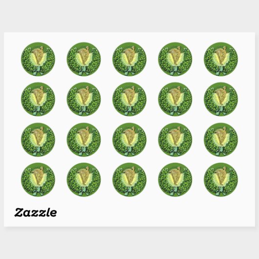 Irish Shamrocks en Harp Stickers (Vel)