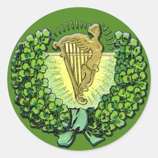 Irish Shamrocks en Harp Stickers (Voorkant)