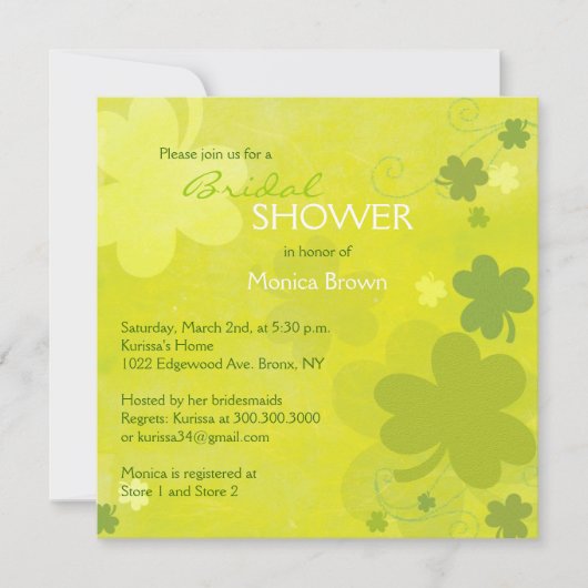 Irish Shamrocks Green Vrijgezellenfeest Kaart (Voorkant)