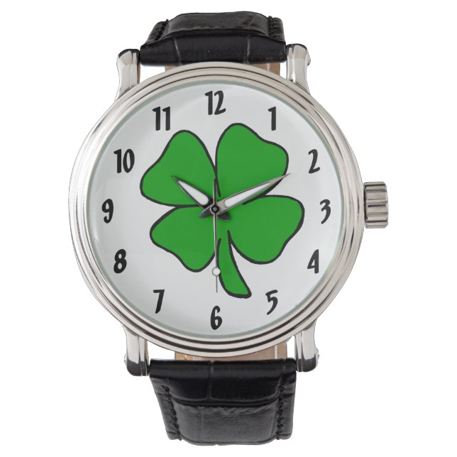 Irish Shamrocks Horloge (Voorkant)