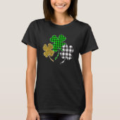 Irish Shamrocks Leopard Buffalo Plaid St Patrick's T-shirt (Voorkant)