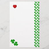 Irish Shamrocks met rood hart Stationery Briefpapier (Voorkant)