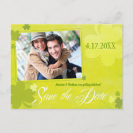 Irish Shamrocks Photo Wedding Save the Date Aankondigingskaart