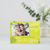 Irish Shamrocks Photo Wedding Save the Date Aankondigingskaart (Staand voorkant)