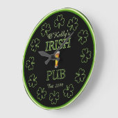Irish Shamrocks Pub Bar Tavern Clock Grote Klok (Hoek)