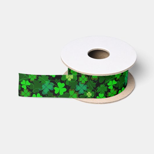Irish Shamrocks Satijnen Lint (Spoel)