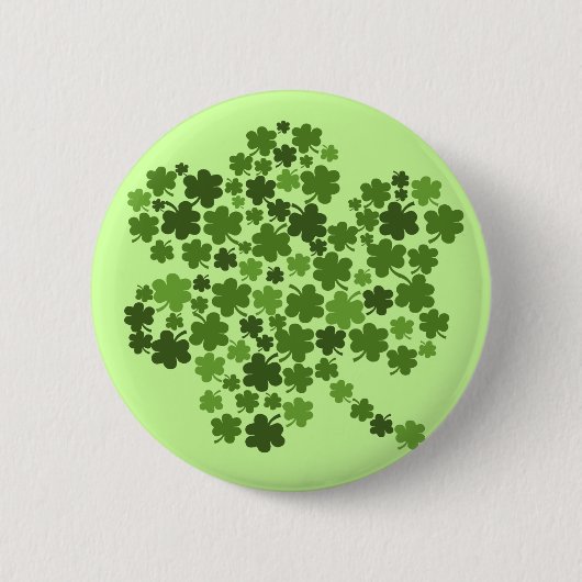 Irish Shamrocks St Paddys Clover Ronde Button 5,7 Cm (Voorkant)