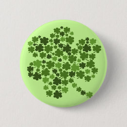 Irish Shamrocks St Paddys Clover Ronde Button 5,7 Cm