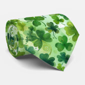 Irish Shamrocks St. Patrick's Day Stropdas (Opgerold)