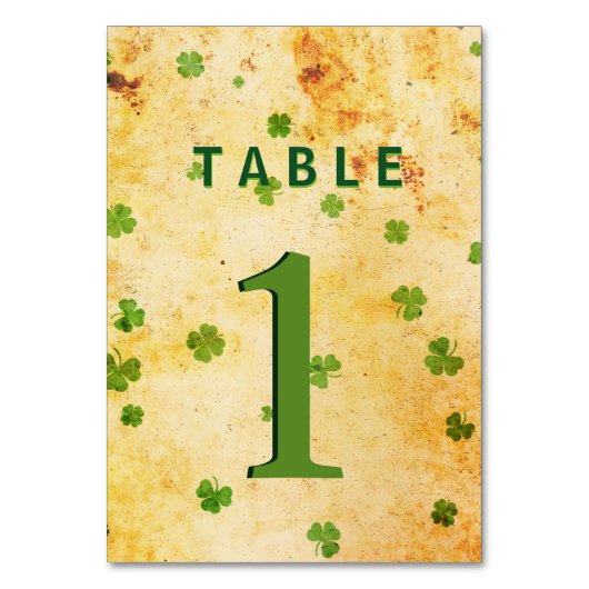  Irish Shamrocks Tafelkaart Kaart (Achterkant)