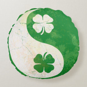 Irish Shamrocks Yin Yang St Patricks Day Rond Kussen
