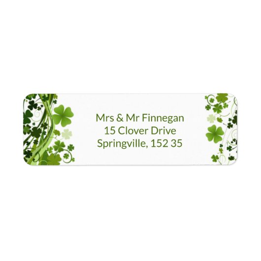 Irish Shanrock (klaver) Etiket (Voorkant)