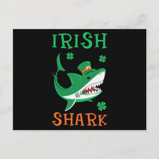 Irish Shark Shamrocks St Patrick Day Briefkaart