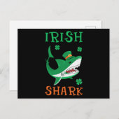 Irish Shark Shamrocks St Patrick Day Briefkaart (Voorkant / Achterkant)