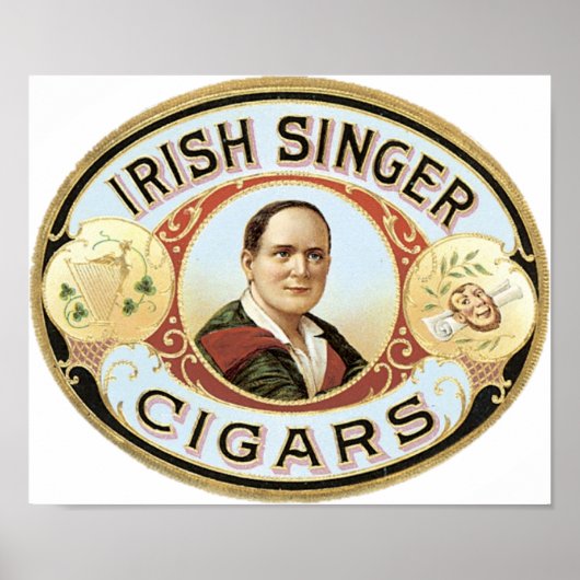 Irish Singer Cigar Label Poster (Voorkant)