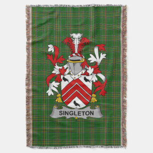 Irish Singleton Coat of Arms Family Crest Ireland Deken