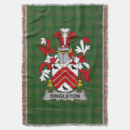 Irish Singleton Coat of Arms Family Crest Ireland Deken (Voorkant Verticaal)