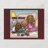 Irish Sitter - Babyzittende Dogs Funny Briefkaart (Voorkant)