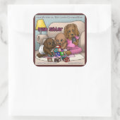 Irish Sitter - Big Red Dogs die babysitters zijn Vierkante Sticker (Tas)