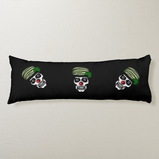 Irish Skeleton Clown Black Lichaamskussen (Voorkant)