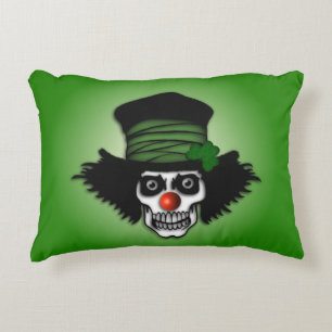 Irish Skeleton Clown Green Accent Kussen