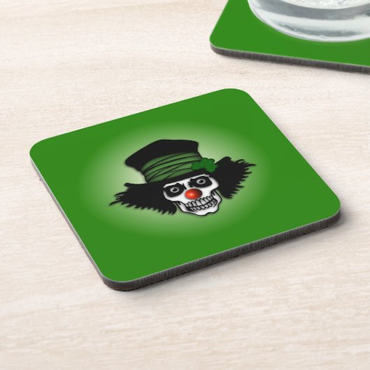 Irish Skeleton Clown Green Bier Onderzetter (Linkerzijde)