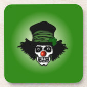 Irish Skeleton Clown Green Bier Onderzetter (Voorkant)