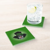 Irish Skeleton Clown Green Glazen Onderzetter (Schuin)