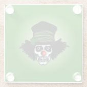 Irish Skeleton Clown Green Glazen Onderzetter (Achterkant)