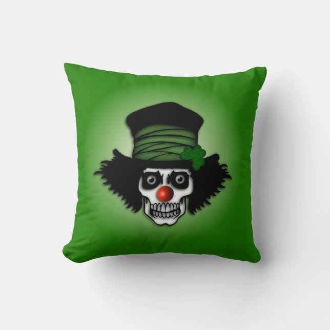 Irish Skeleton Clown Green Kussen (Voorkant)