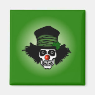 Irish Skeleton Clown Green Magneet