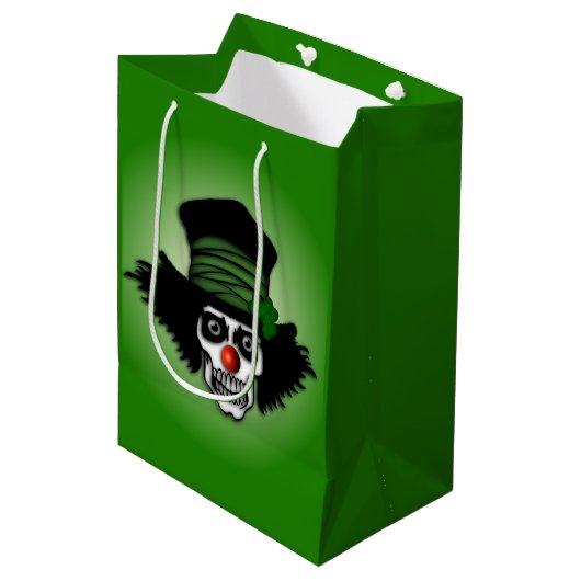 Irish Skeleton Clown Green Medium Cadeauzakje (Voorkant Gekanteld)