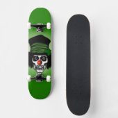 Irish Skeleton Clown Green Persoonlijk Skateboard (Voorkant)