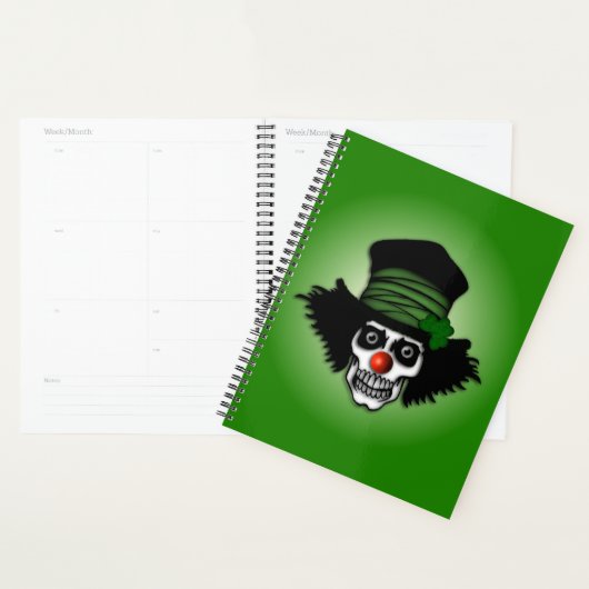 Irish Skeleton Clown Green Planner (Display)