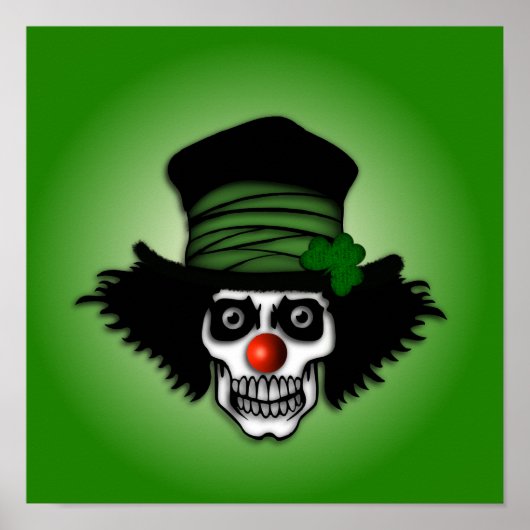 Irish Skeleton Clown Green Poster (Voorkant)