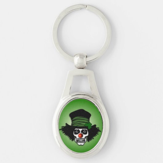 Irish Skeleton Clown Green Sleutelhanger (Voorkant)